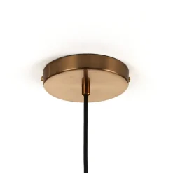 Alycia e lampadario in acciaio oro opaco e 3 sfere in vetro trasparente 115x10xh95-132 cm