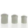 Amerika set 3 pattumiere in metallo colore avorio lucido
