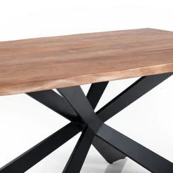Amon Tavolo in Legno massello di Acacia con base in acciaio verniciato nero opaco 195x100 cm