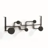 Anya appendiabiti per porta in acciaio nero opaco 5 pomelli 50x11xh16 cm