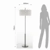 Arca lampada da terra in polipropilene bianco opaco e acciaio satinato d45 h145 cm