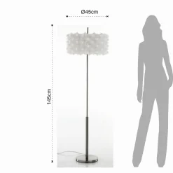 Arca lampada da terra in polipropilene bianco opaco e acciaio satinato d45 h145 cm
