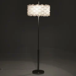 Arca lampada da terra in polipropilene bianco opaco e acciaio satinato d45 h145 cm