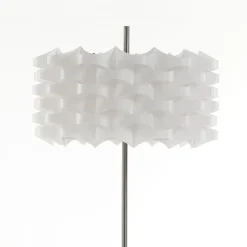 Arca lampada da terra in polipropilene bianco opaco e acciaio satinato d45 h145 cm