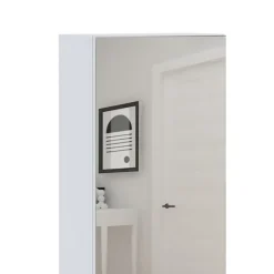 Art guardaroba / scarpiera a colonna bianco finitura larice con anta a specchio 50.5x28xh160 cm