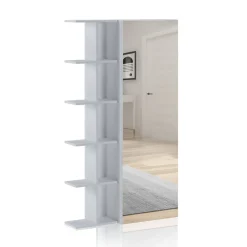 Art libreria / guardaroba / scarpiera bianca finitura larice con anta a specchio 87.5x28xh160 cm