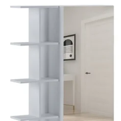 Art libreria / guardaroba / scarpiera bianca finitura larice con anta a specchio 87.5x28xh160 cm