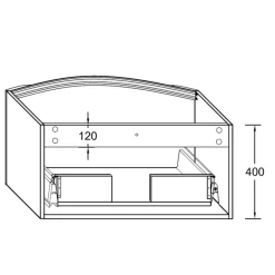Bagno - base l80 con lavello e cestone 80x48xh43 cm