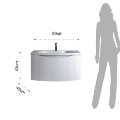 Bagno - base l80 con lavello e cestone 80x48xh43 cm