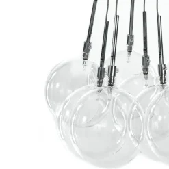 Balls lampadario con sfere in vetro trasparente d45 h80 cm