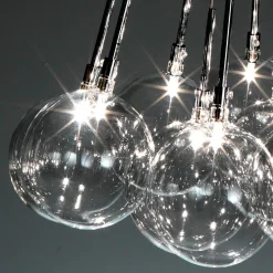 Balls lampadario con sfere in vetro trasparente d45 h80 cm