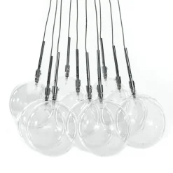 Balls lampadario con sfere in vetro trasparente d45 h80 cm