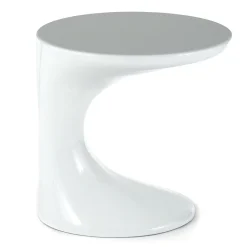 Berth tavolino comodino in resina bianco lucido 39x45 h44 cm