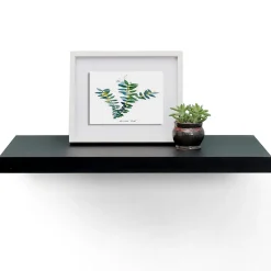 Billa black mensola 60 in tamburato di mdf verniciata nera opaca cm. l.60 x p.235 x h.38