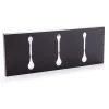 Bin 3 black appendiabiti da muro in metallo nero opaco h18 l48 p3 cm