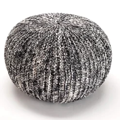Blend pouf rivestimento 100% cotone grigio d50xh35 cm