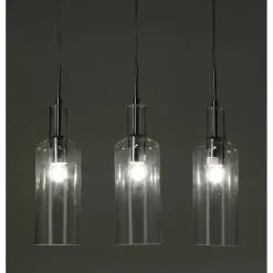 Bottles lampadario 3 luci in vetro trasparente filo regolabile d10 h34 cm