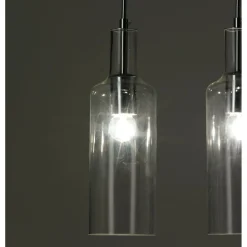 Bottles lampadario 3 luci in vetro trasparente filo regolabile d10 h34 cm