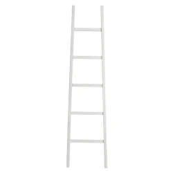 Carl scala decorativa porta asciugamani in legno laccato bianco opaco 38x3xh150 cm