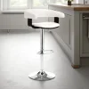 Casting white sgabello regolabile pelle sintetica bianco e metallo cromato 54x46xh82-102 cm