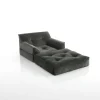 Chaise longue chic grey poltrona rivestimento 100% cotone grigio 90x90xh75