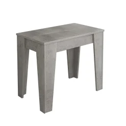 Charlie cement tavolo / consolle allungabile finitura grigio cemento con 6 prolunghe 54-306x90 cm