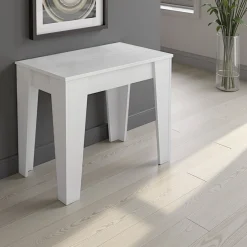 Charlie white tavolo / consolle allungabile finitura larice bianco con 6 prolunghe 54-306x90 cm