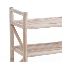 Charu scaffale / libreria 4 ripiani vasto in rattan sbiancato 65x23xh75 cm