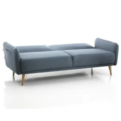 Cigo divano / letto in pelle sintetica di colore blu laguna l210 p86 h86 cm