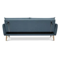 Cigo divano / letto in pelle sintetica di colore blu laguna l210 p86 h86 cm