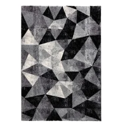 City grey black 03 tappeto 100% polipropilene cm 133 x 190