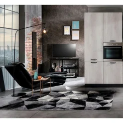 City grey black 03 tappeto 100% polipropilene cm 133 x 190