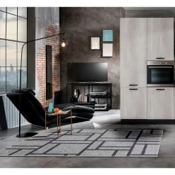 City grey black 11 tappeto 100% polipropilene cm 133 x 190