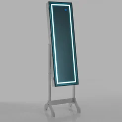 Coffer hollywood specchiera da terra con contenitore luci led accensione touch 41x40 h160 cm