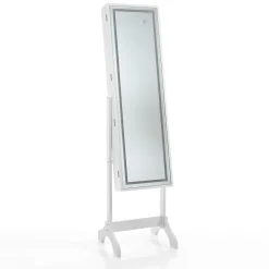 Coffer hollywood specchiera da terra con contenitore luci led accensione touch 41x40 h160 cm
