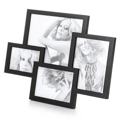 Collage 4 foto portafoto da tavolo colore nero opaco h.36 l.475 p.2 cm
