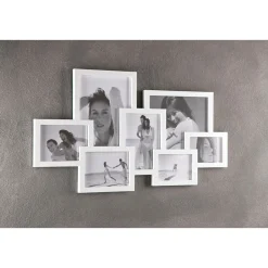 Collage 7f portafoto da muro colore bianco opaco h.41 l.74 p.2 cm