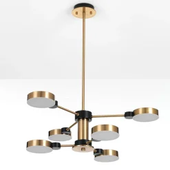 Combo a lampadario led in metallo verniciato ottone d60 h74 cm