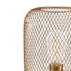 Crate lampada da tavolo in filo di metallo ottone anticato opaco d20 h27 cm
