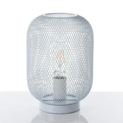 Crate white lampada da tavolo in filo di metallo bianca opaco d20xh27 cm