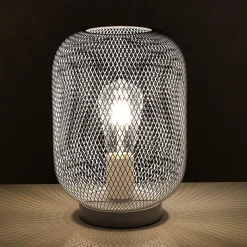 Crate white lampada da tavolo in filo di metallo bianca opaco d20xh27 cm