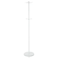 Creta appendiabiti in acciaio bianco opaco pomelli in acrilico trasparente h170xd34 cm