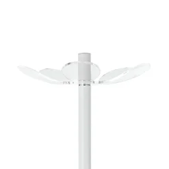 Creta appendiabiti in acciaio bianco opaco pomelli in acrilico trasparente h170xd34 cm