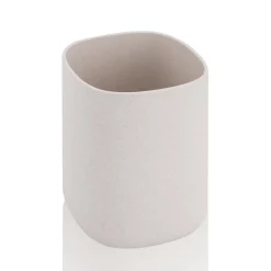 Cris bicchiere portaspazzolini in polipropilene di colore sabbia 7.6x7.6 h10.5 cm