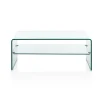 Cristal evo tavolino a ponte vetro curvo trasparente h40 l100 p50