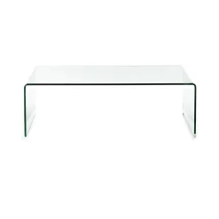 Cristal tavolino a ponte in vetro curvato 110x55 h35 cm