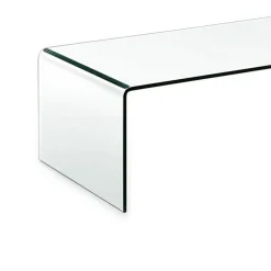 Cristal tavolino a ponte in vetro curvato 110x55 h35 cm