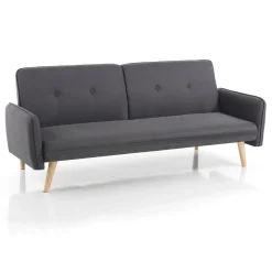 Dede divano - letto schienale reclinabile 3 posizioni (divano / relax / letto) tessuto di colore grigio l190 p90 h80