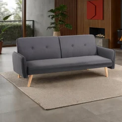Dede divano - letto schienale reclinabile 3 posizioni (divano / relax / letto) tessuto di colore grigio l190 p90 h80