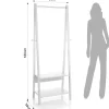Delia stender laccato bianco opaco co 2 ripiani 66x39xh180 cm